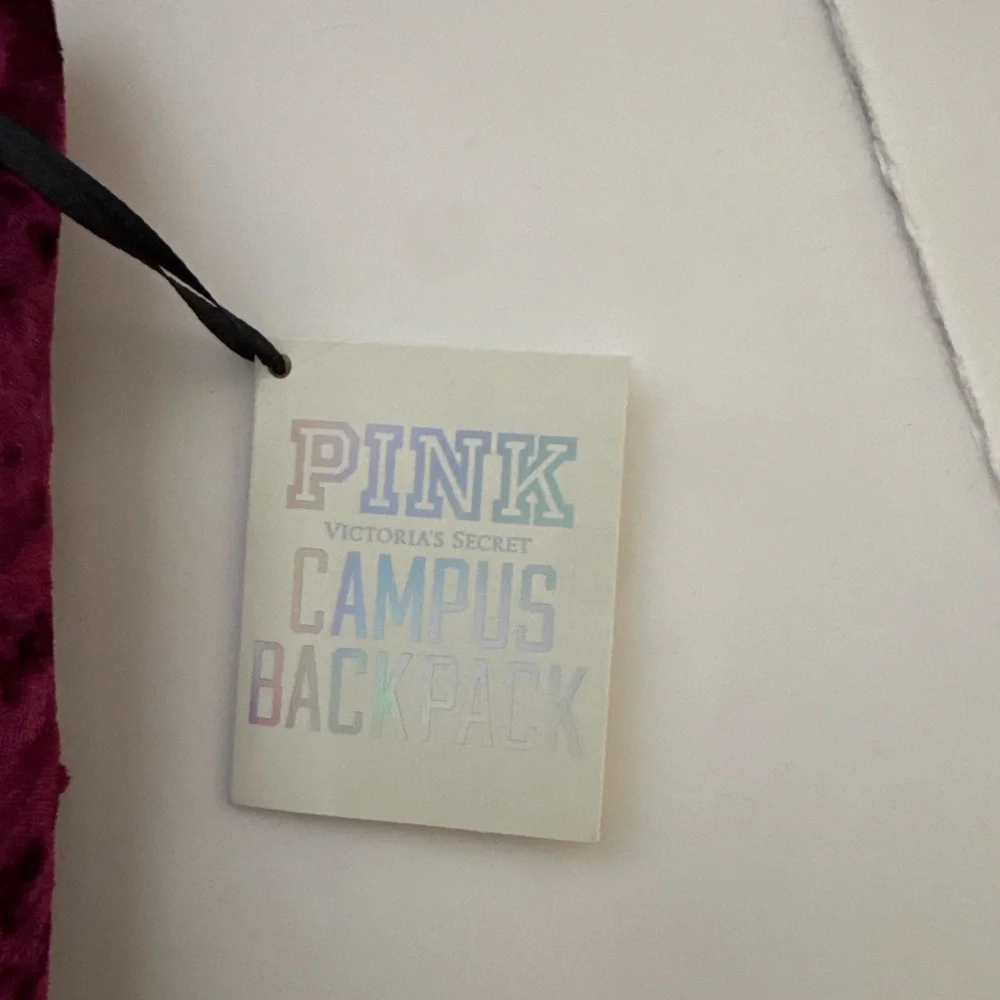 PINK Victoria's Secret Velvet Backpack - Deep Red